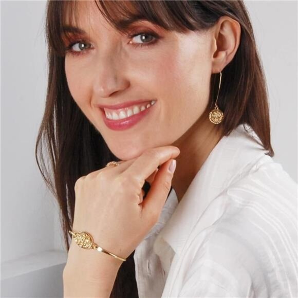 Humble Chic Simulated Druzy Threader Drop Earrings for Women - Picture 2 of 7